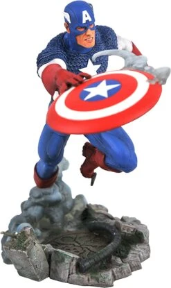 Marvel Gallery Comic Captain America Figure Diorama -Science Fiction Toy Store diamond select toys marvel gallery comic captain america figure diorama 29816064180294