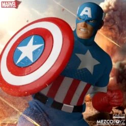 One:12 Collective Marvel Captain America (Silver Age Edition) Action Figure -Science Fiction Toy Store mezco toyz one 12 collective marvel universe captain america silver age edition action figure 31459857301574