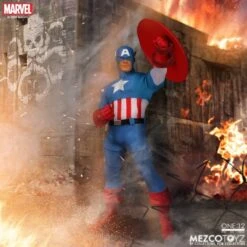 One:12 Collective Marvel Captain America (Silver Age Edition) Action Figure -Science Fiction Toy Store mezco toyz one 12 collective marvel universe captain america silver age edition action figure 31459857891398